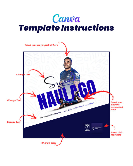 Club Signing Rugby Poster Template (Canva)