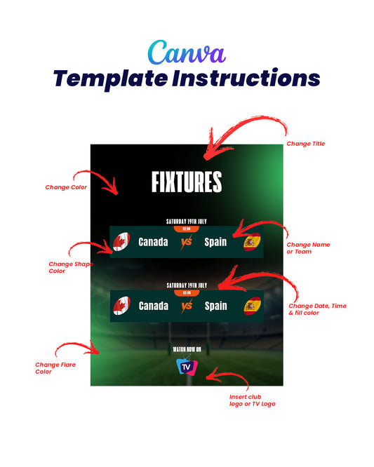Rugby Fixtures TV Template (Canva)